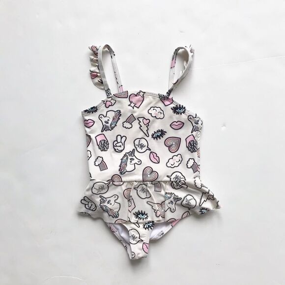 Betsy Johnson unicorn print swimsuit GUC 3T - Picture 1 of 5